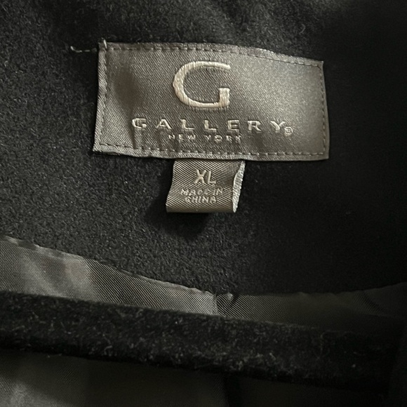 BNWT XL Black Gallery Belted Winter Coat Button Up Detachable Hood - Picture 5 of 8